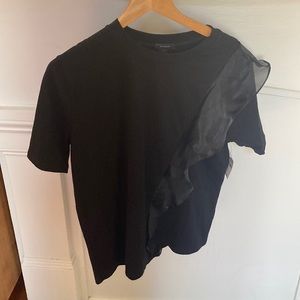 NWT Black ruffle tshirt top